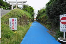 厳島神社 (南房総市) 鳥居と野島埼灯台